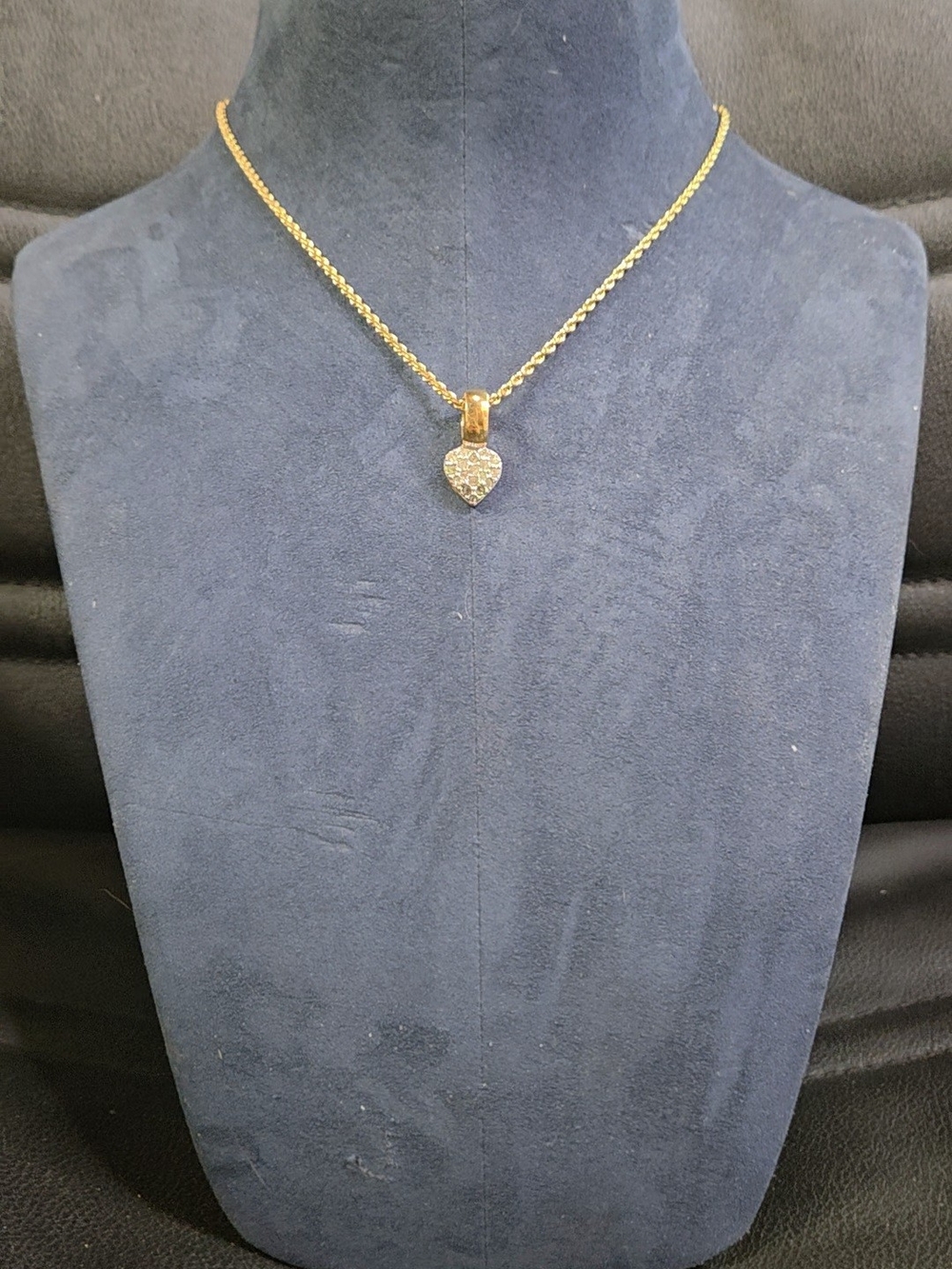 Swarovski Gold Heart Pendant Necklace with Clear Crystals